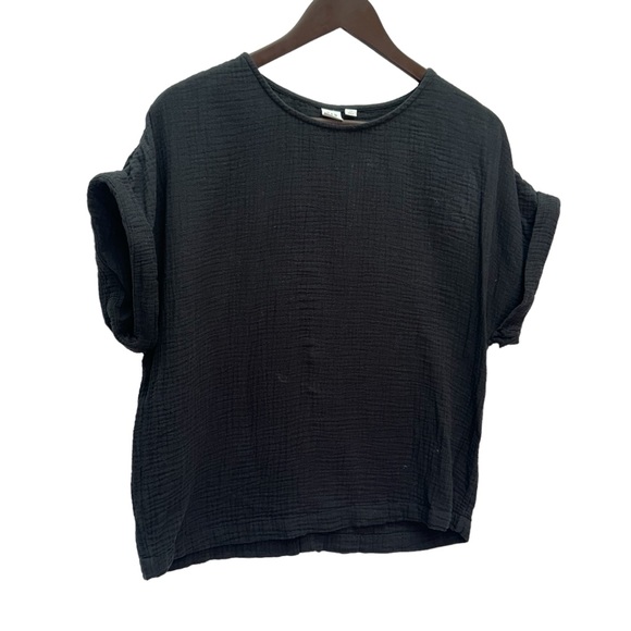 GAP True Black Gauzy Tee Short Sleeve Round Neck Size S - Picture 10 of 11